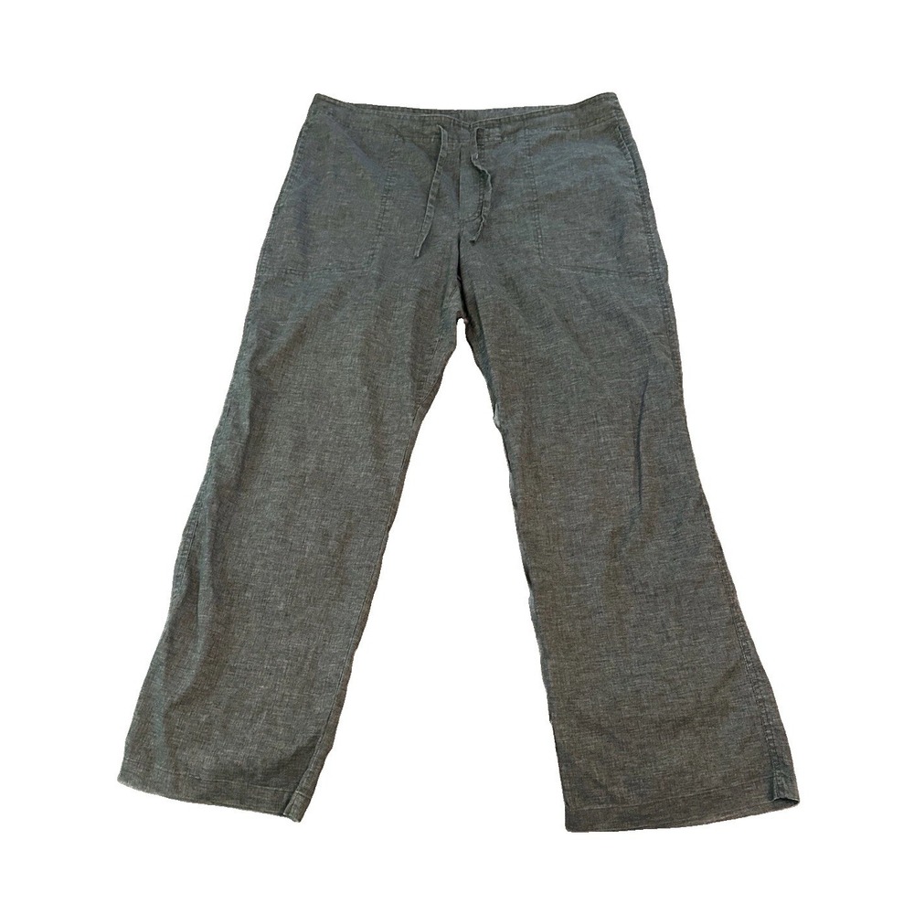 Prana Hemp Blend Womens Pants L Gray Trousers Minimalist Lounge Outdoor Travel